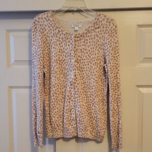 Old Navy Tan Animal Print Cardigan